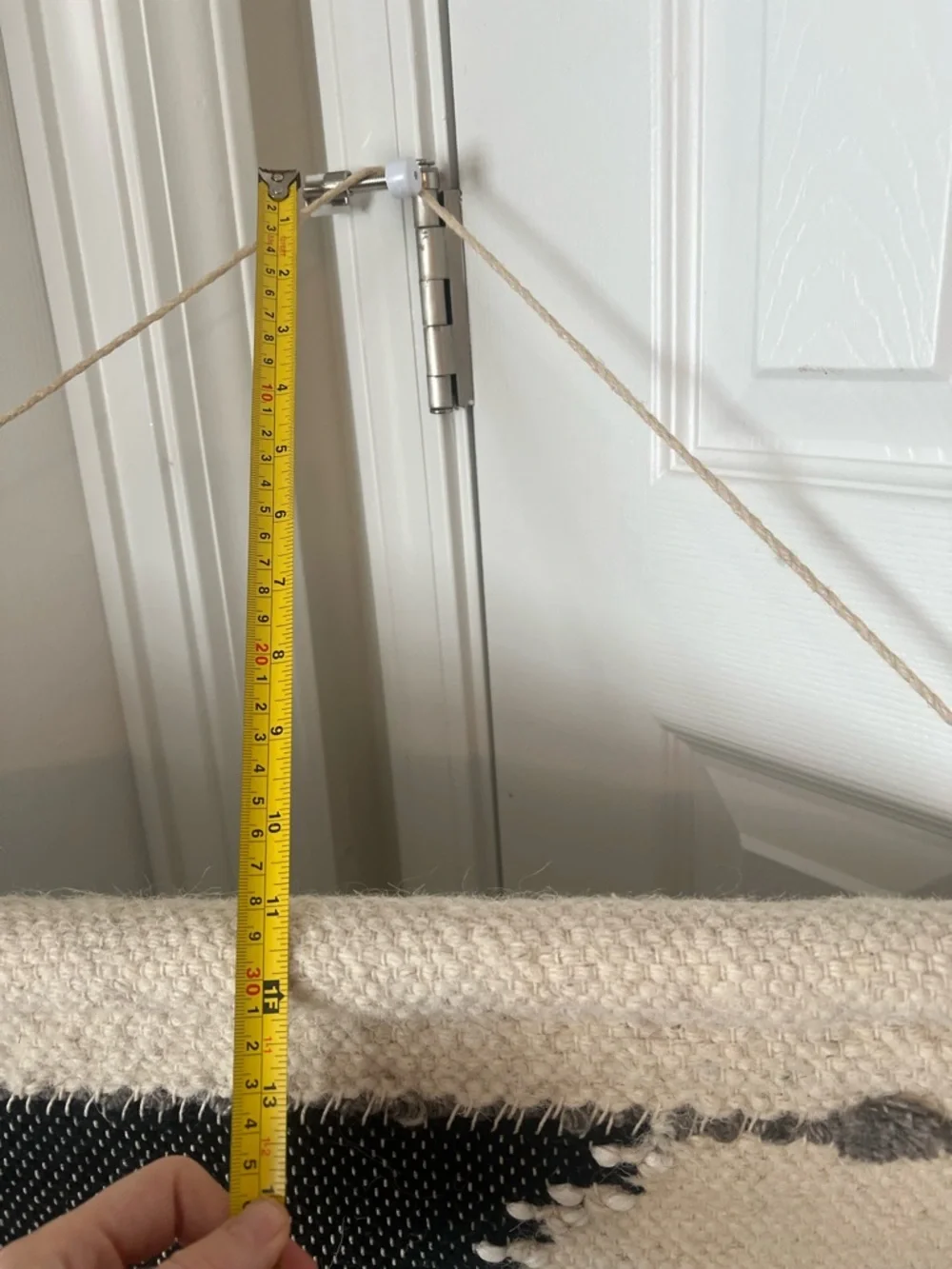 Handwoven Cream and Black Wall Hanging Tapestry - Brand wool wall hanging art - Picture 9 of 10